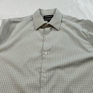 Bonobos Men’s Medium Long Gray & White Check Button-Down | Excellent Preowned